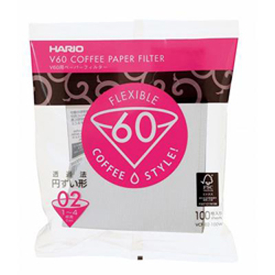 hario χάρτινα φιλτρα λευκά για 02 dripper 100τεμ