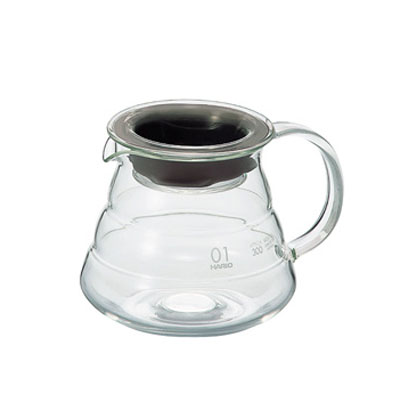 hario γυάλινη κανάτα σερβιρίσματος καφέ v60, 360ml διαφανής